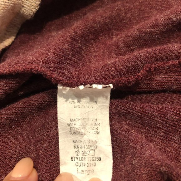 Sun N Moon Open Front Color Block Waterfall Cardigan SIZE  LARGE - Picture 12 of 12